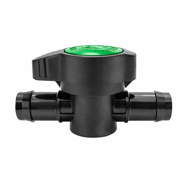 Heavy-duty 25mm barbed inline tap valves for hydroponic reservoir lines and main water supply pipes.