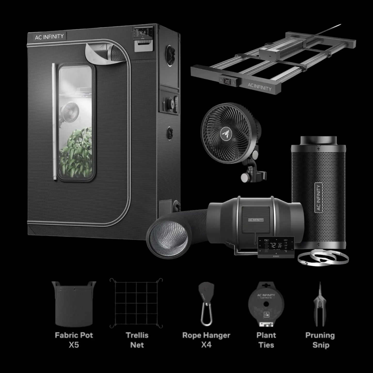 AC Infinity 4x2 Complete Grow Tent Kit with AI Hub