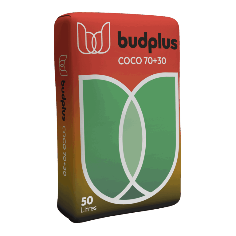 BudPlus Professional Coco-Perlite 70/30 Blend | High-Drainage Hydroponic Grow Media (50L) | Premium RHP Certified Buffered Coco Coir with 30% Perlite for Root Aeration