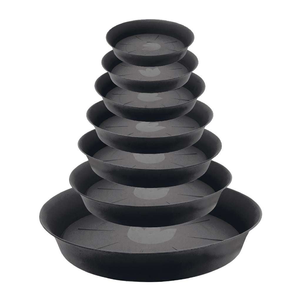 Black Plastic Plant Saucers | Large Pot Trays: 30cm, 35cm, 40cm, 45cm