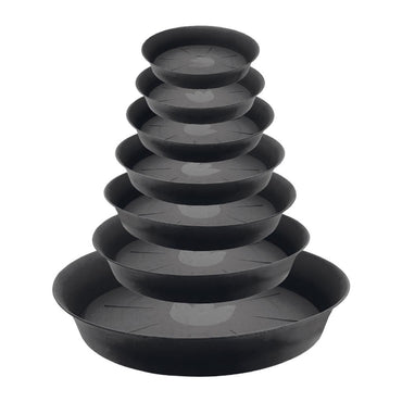 Black Plastic Plant Saucers | Large Pot Trays: 30cm, 35cm, 40cm, 45cm