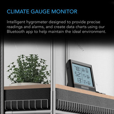 AC Infinity Cloudcom B1 Smart Thermo-Hygrometer | Bluetooth App Monitor with 12-Ft Sensor Probe