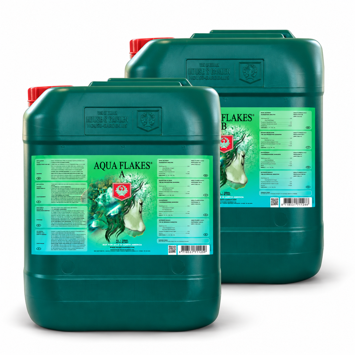House & Garden Aqua Flakes A&B | Recirculating Hydroponic Nutrients