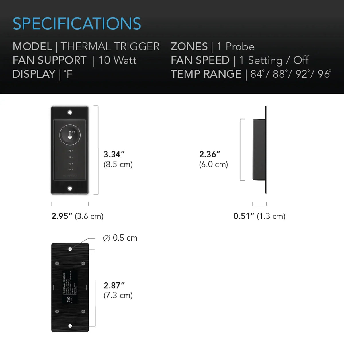AC Infinity Controller 1 Pre-Set Thermal Trigger | USB Fan Temperature Control