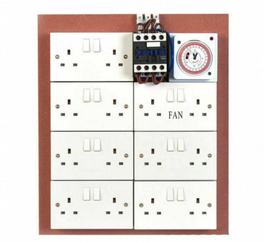 12+2 Way Heavy-Duty Contactor Board|with 24-Hour Timer