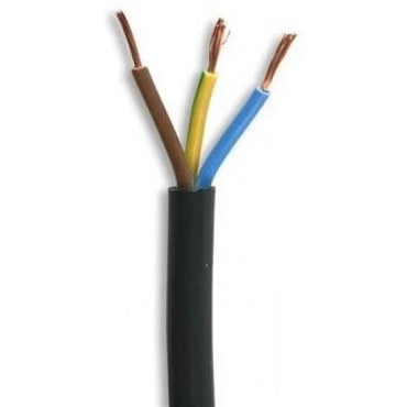 3-Core Round Mains Flex Cable 1m Lengths | PVC Flexible Lead Wire