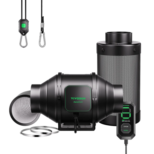 Vivosun AeroZesh Smart Air Filtration Kit | Professional Inline Fan, Carbon Filter & Ducting Combo