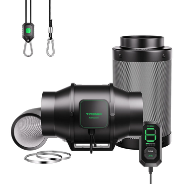 Vivosun AeroZesh Smart Air Filtration Kit | Professional Inline Fan, Carbon Filter & Ducting Combo