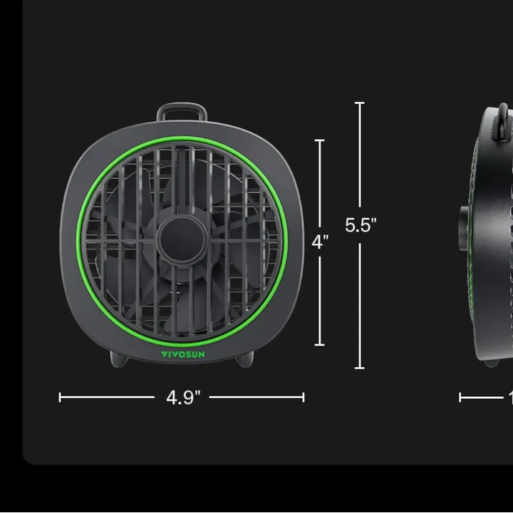 Vivosun AeroWave D4 | 4-Inch Multi-Mount Grow Tent Fan with Detachable Hook