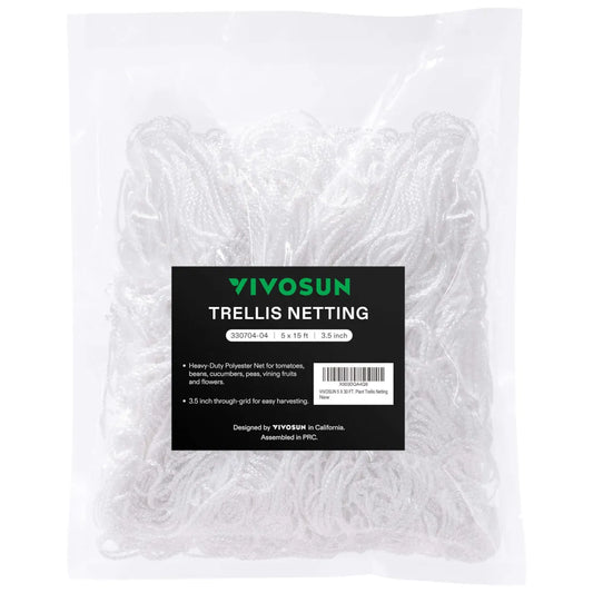 Vivosun Heavy-Duty Polyester Plant Trellis Netting | Flexible Mesh Support for Climbing Vines, Flowers & Vegetables