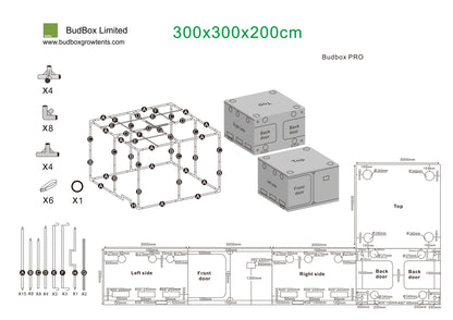BudBox Pro Titan 3 Large-Scale Grow Tent | 3mx3m Professional Indoor Grow Room