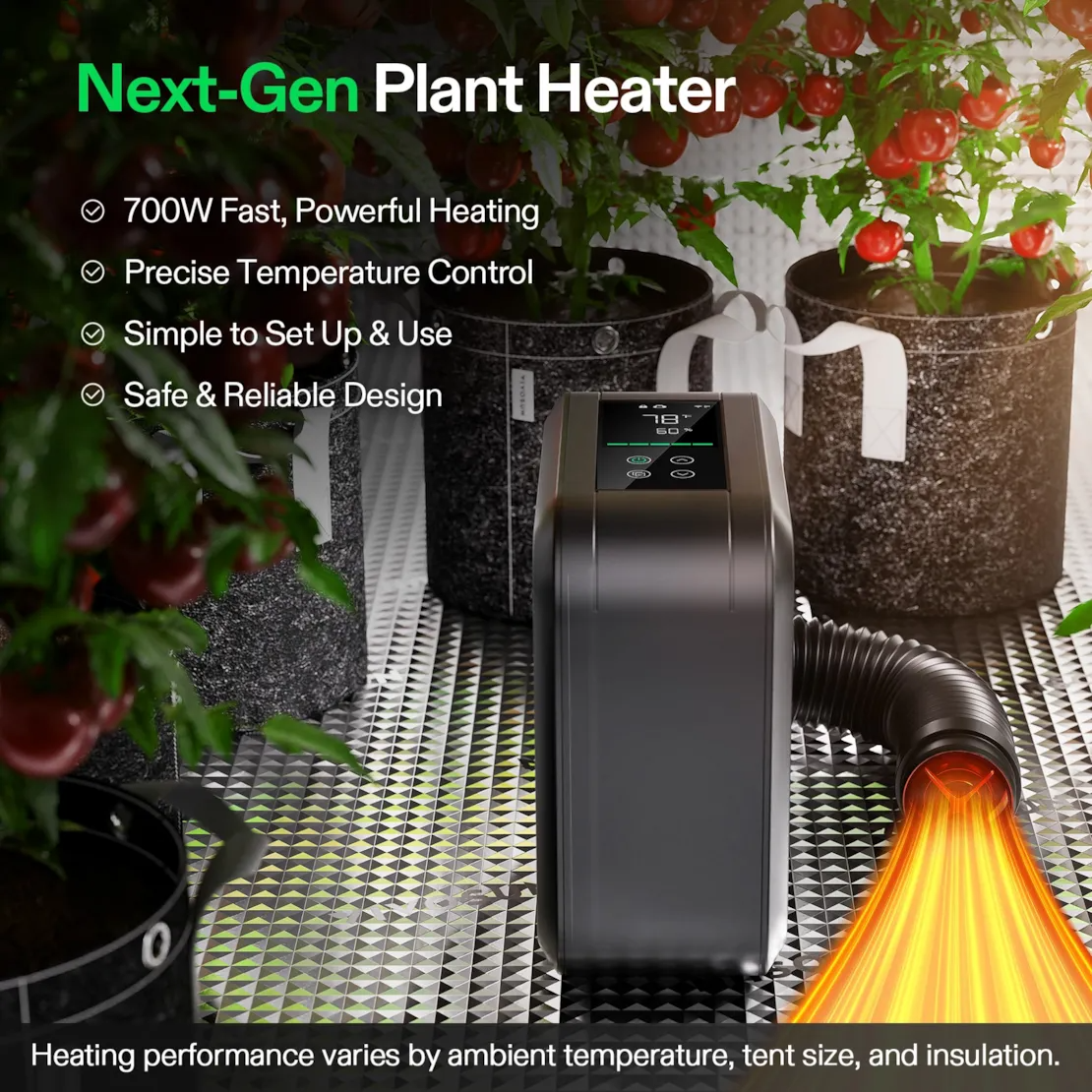 VIVOSUN AeroFlux Smart Grow Tent Heater with VPD Control