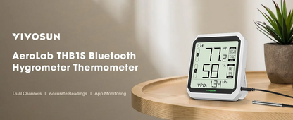 VIVOSUN AeroLab THB1S Bluetooth Thermometer Hygrometer with External Probe
