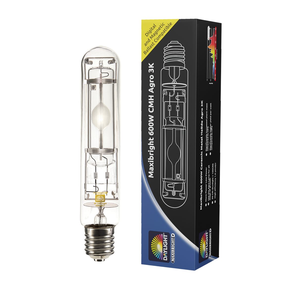 Maxibright Daylight 600W 3K CMH Agro E40 Lamp | Grow Light