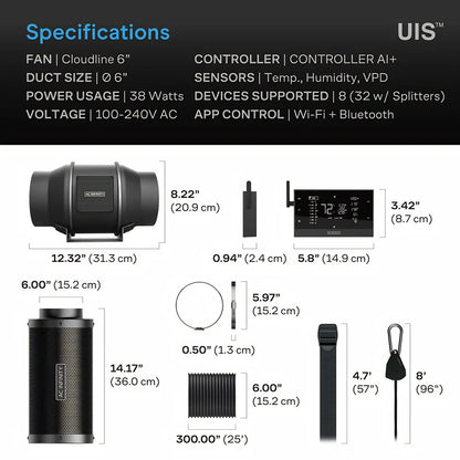 AC Infinity 6" Grow Kit | AI Controller & Inline Fan