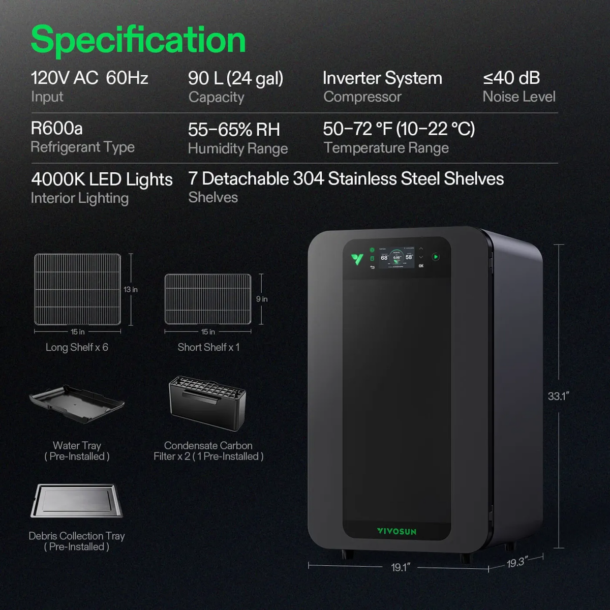VIVOSUN VCure Smart Post-Harvest Box: Premium Herb Drying Machine & Automated Curing Box