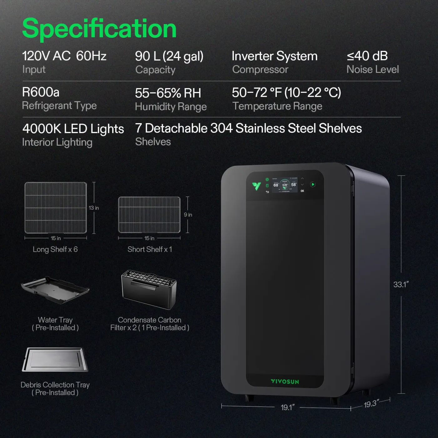 VIVOSUN VCure Smart Post-Harvest Box: Premium Herb Drying Machine & Automated Curing Box