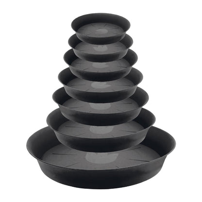 Black Plastic Plant Saucers | Large Pot Trays: 30cm, 35cm, 40cm, 45cm