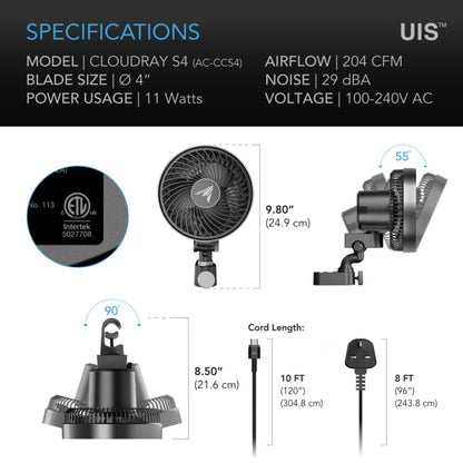 AC Infinity Cloudray S4 S6 S9 Fan Trio Pack | Complete Grow Tent Airflow System