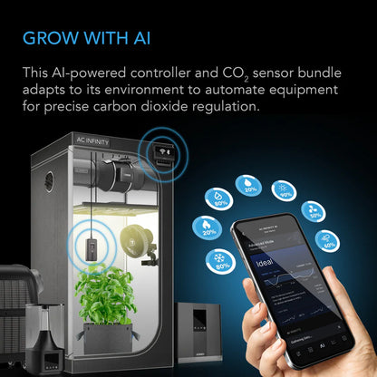AI+ Smart Grow Controller | CO2, VPD & Humidity Monitor (WiFi/App)