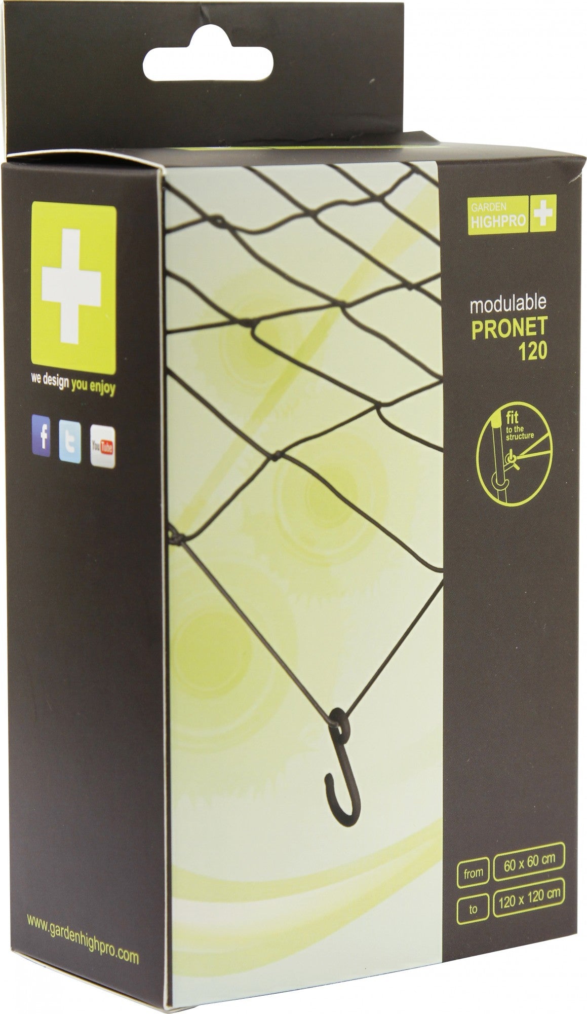 Garden HighPro ProNet Stretchable Scrog Net | Elastic Trellis Netting for Grow Tents & Plant Support – Fits 60cm to 150cm (2' to 5') – High-Strength Synthetic Rubber with Hooks