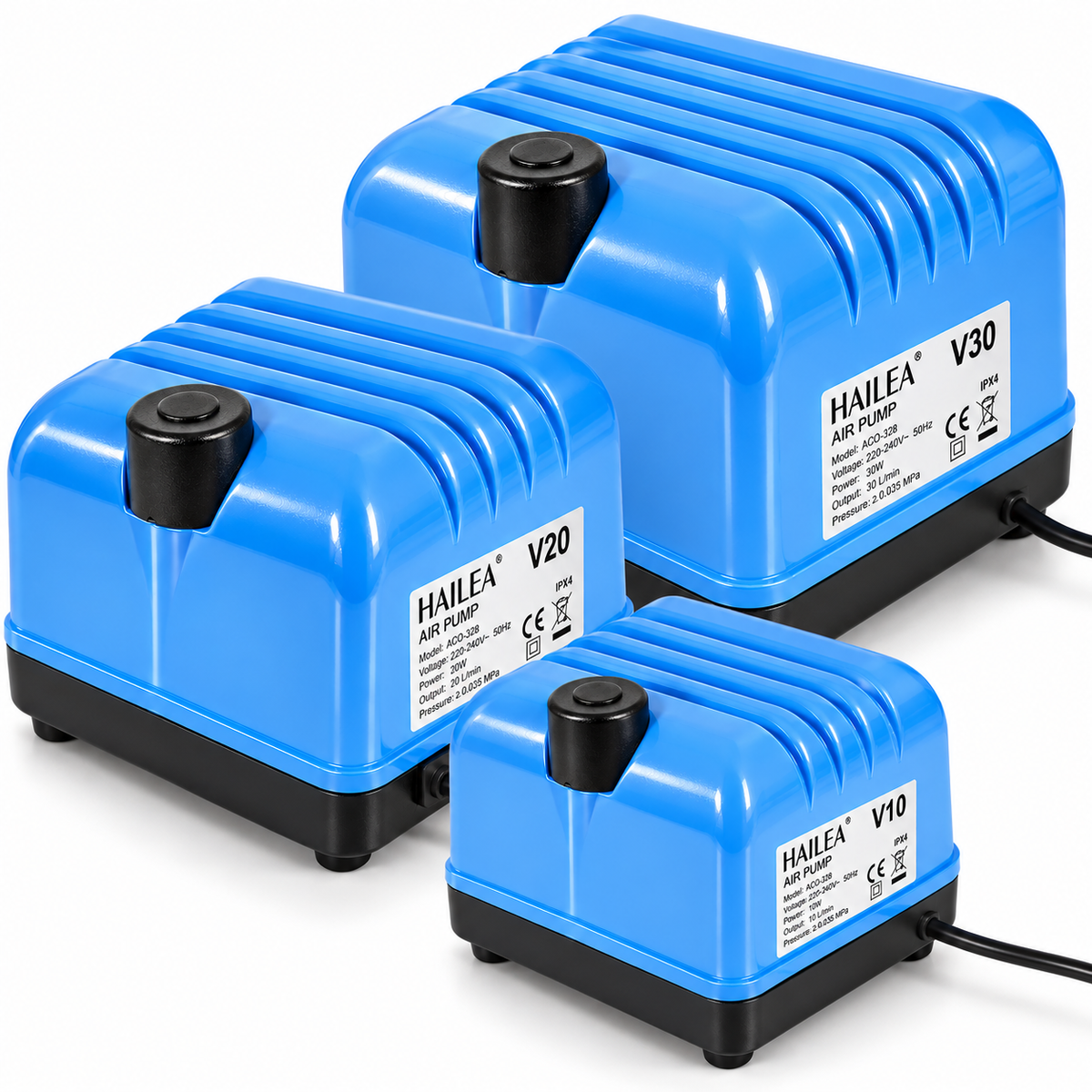 Hailea V-Series Air Pumps – V10, V20 & V30