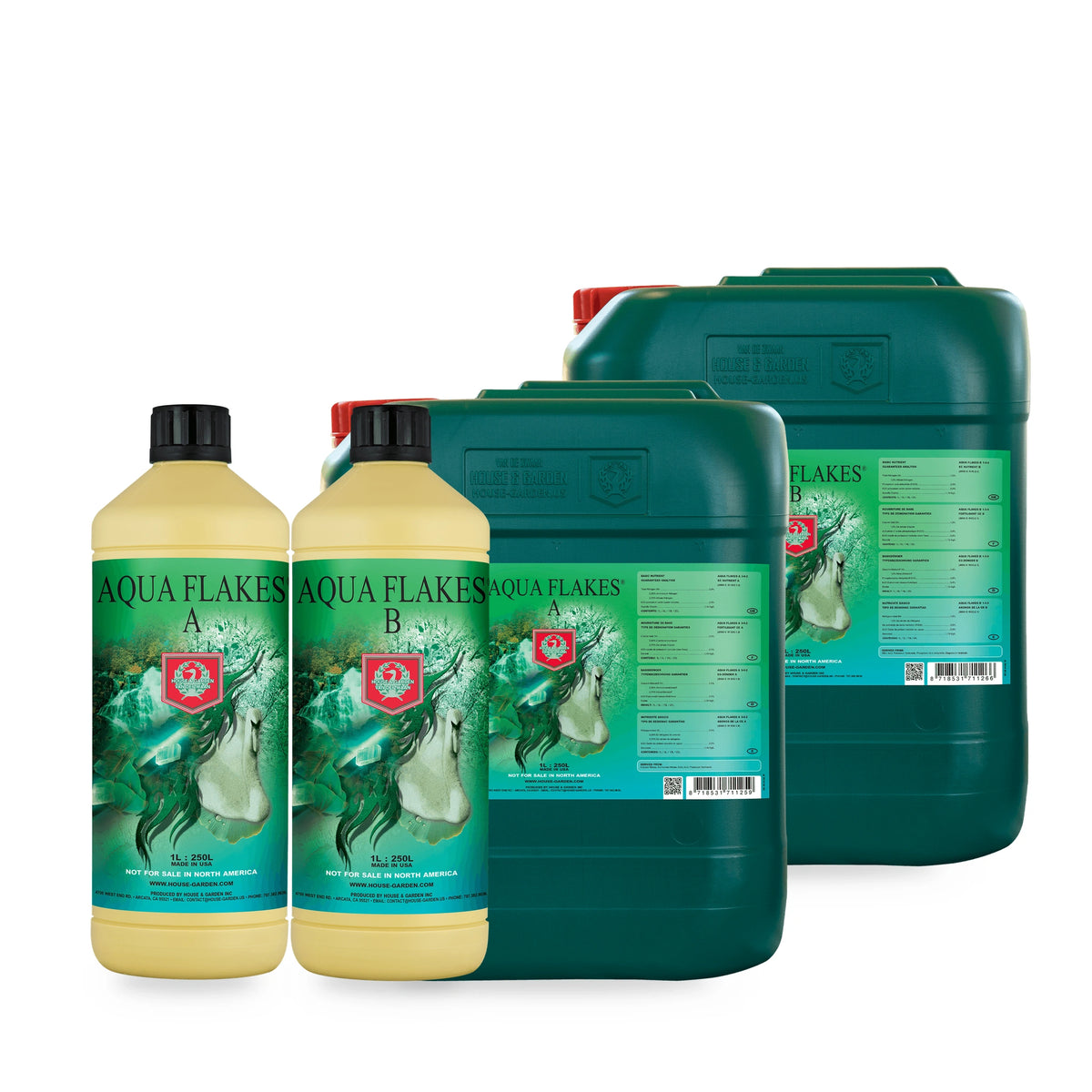 House & Garden Aqua Flakes A&B | Recirculating Hydroponic Nutrients