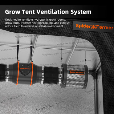 Spider Farmer 6-Inch Inline Fan | 402 CFM Grow Tent Fan
