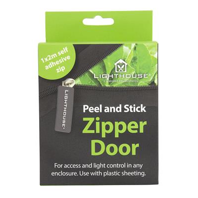 LightHouse Hydroponic Peel and Stick Zipper | Wide Grow Tent Door