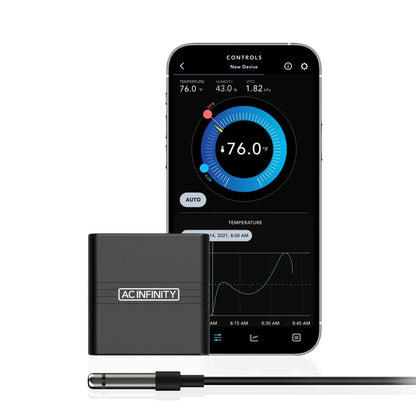 Cloudcom A1 Mini Smart Thermo-Hygrometer | Bluetooth Data App & 12-Ft Sensor Probe