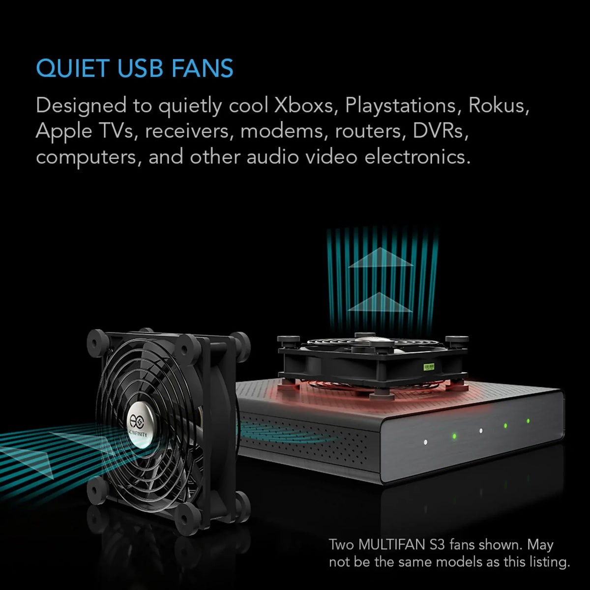 AC Infinity Multifan S1 Quiet 80mm USB Cooling Fan | Cabinet & AV Components