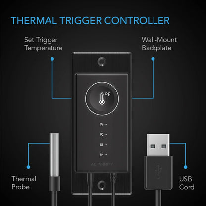 AC Infinity Controller 1 Pre-Set Thermal Trigger | USB Fan Temperature Control