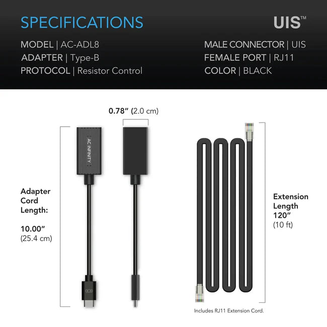 UIS Lighting Adapter Type-B | RJ11 RJ12 Resistor Dimmer
