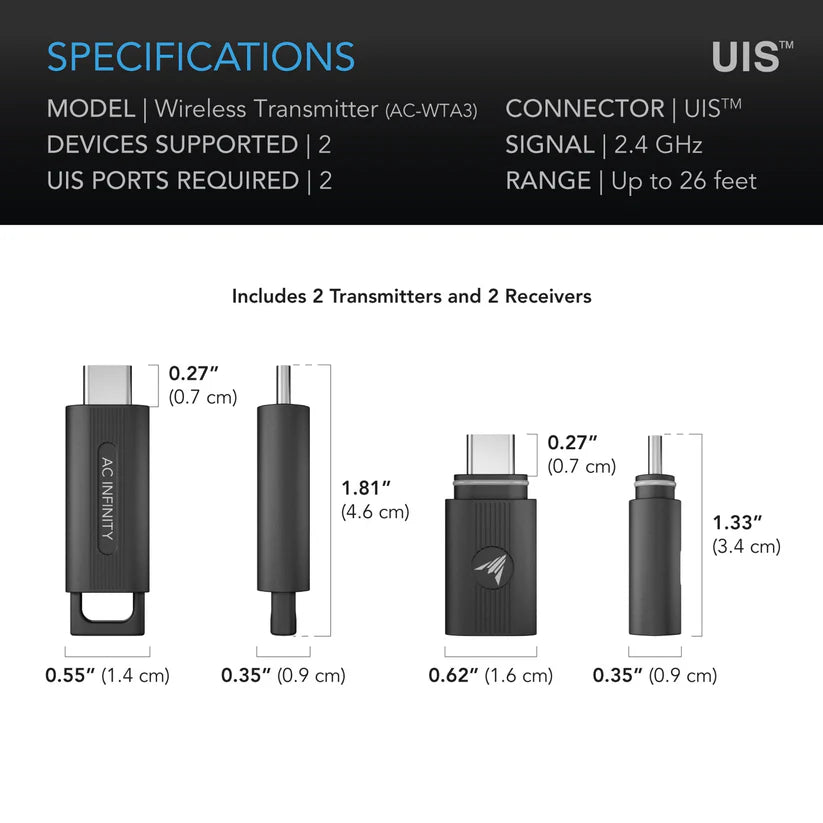 UIS 1-to-1 Wireless Transmitter & Receiver 2-Pack