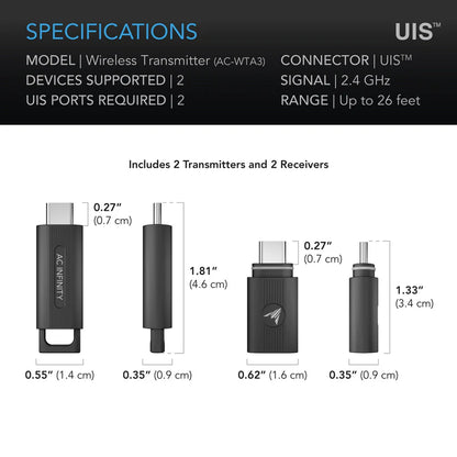 UIS 1-to-1 Wireless Transmitter & Receiver 2-Pack