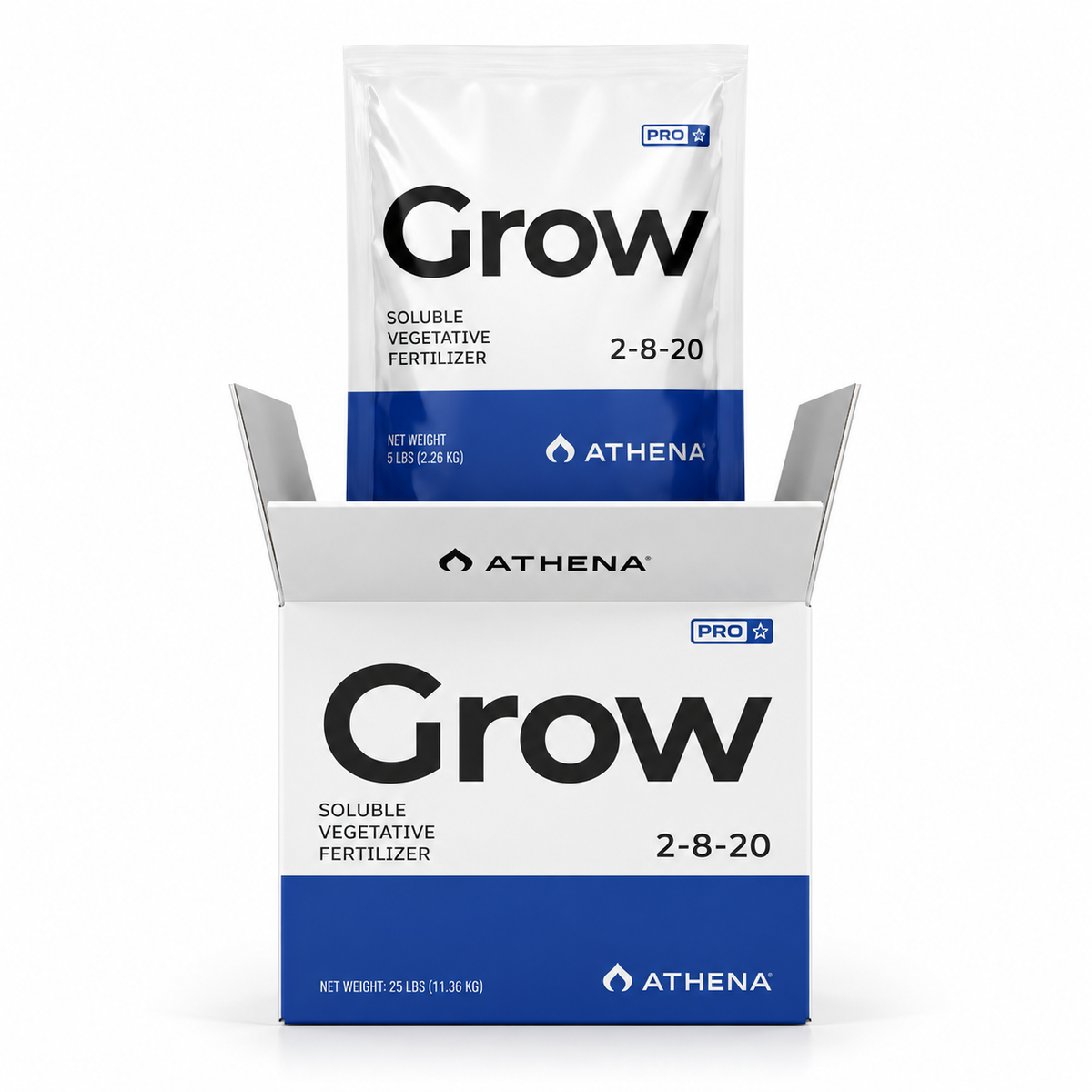 Athena Pro Grow 2-8-20 soluble vegetative fertiliser 25 lb 11.34 kg bag