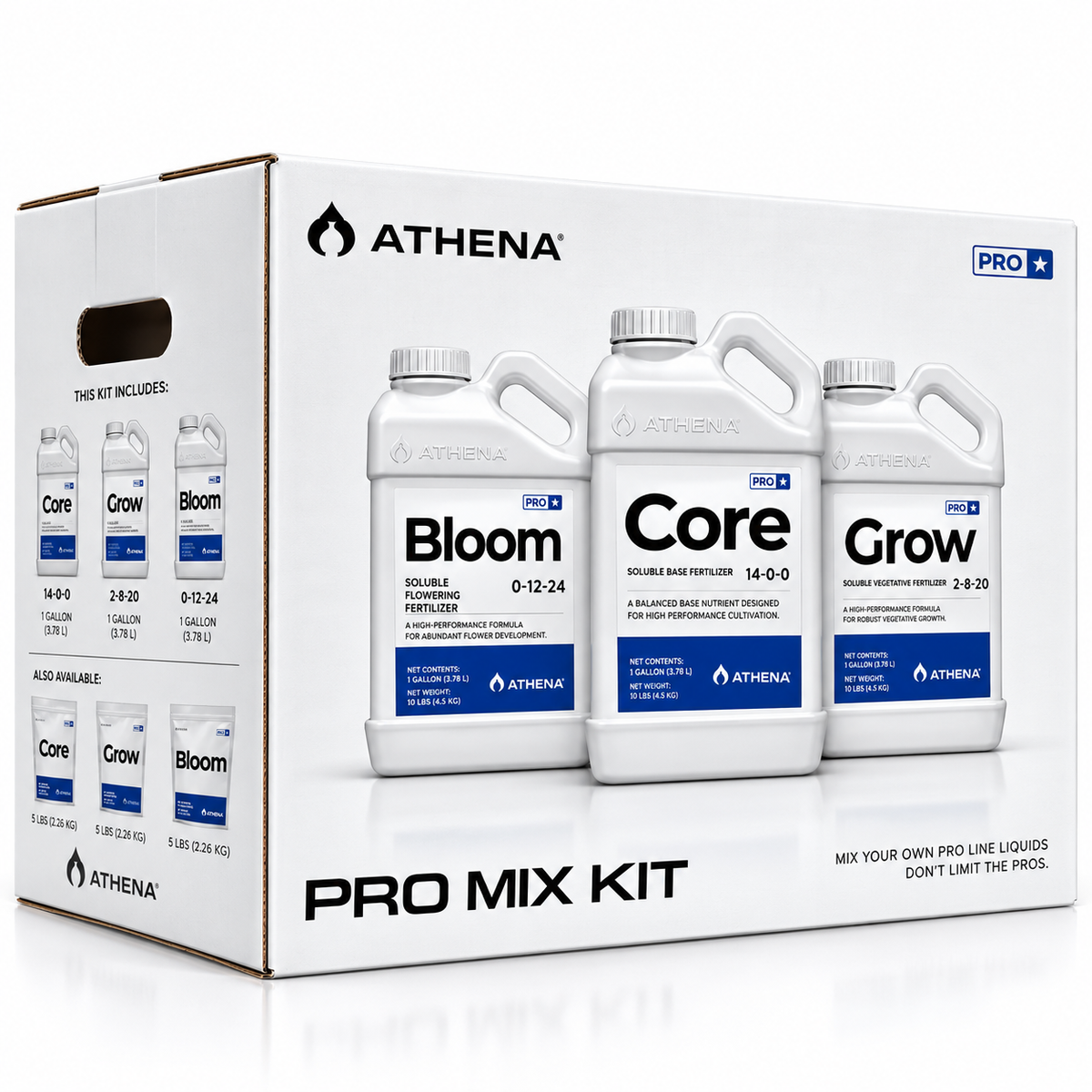 Athena Pro Mix Kit | Core, Grow & Bloom Nutrient Starter Kit