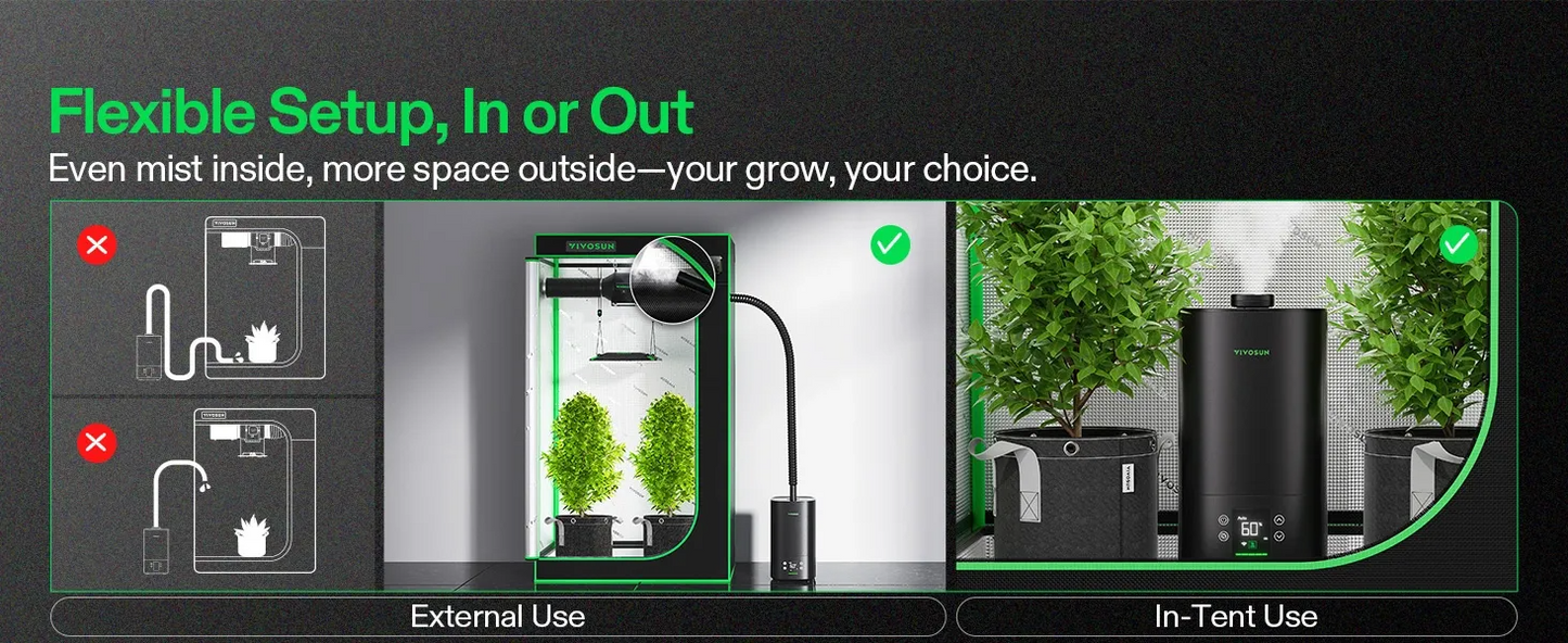 VIVOSUN AeroStream H05 Intelligent Wi-Fi Humidifier with Climate Sensor Probe