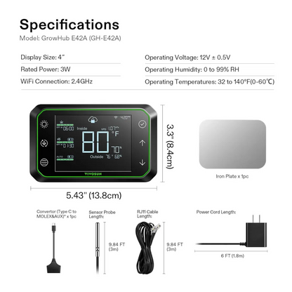 VIVOSUN GrowHub Controller E42A+ Smart WiFi Grow Tent Environment Controller