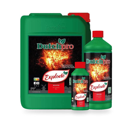 Dutchpro Explode flowering booster in 250 ml and 1 litre bottles with a 5 litre