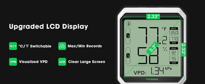 VIVOSUN AeroLab THB1S Bluetooth Thermometer Hygrometer with External Probe