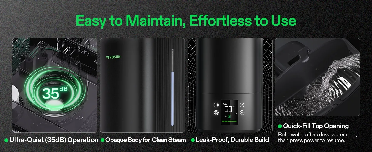 VIVOSUN AeroStream H05 Intelligent Wi-Fi Humidifier with Climate Sensor Probe