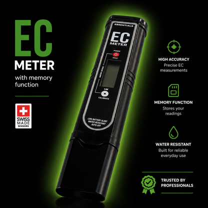 Essentials EC Meter with Memory Function | Commercial Grade Digital Nutrient Tester