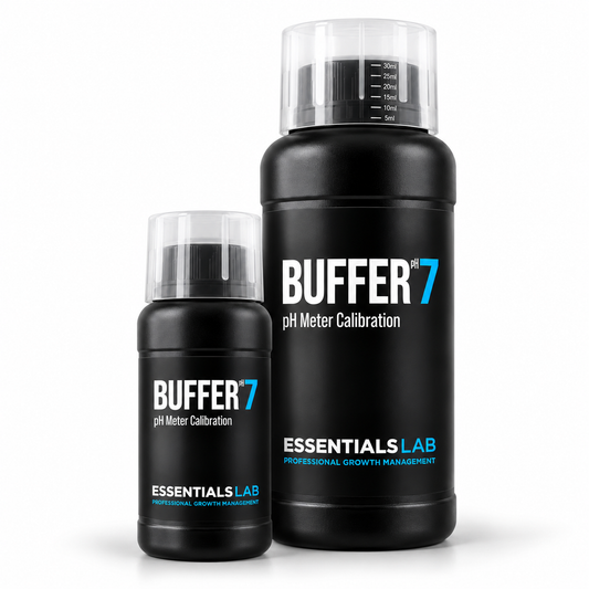 Essentials LAB Buffer pH 7 calibration solution bottles for accurate pH meter calibration