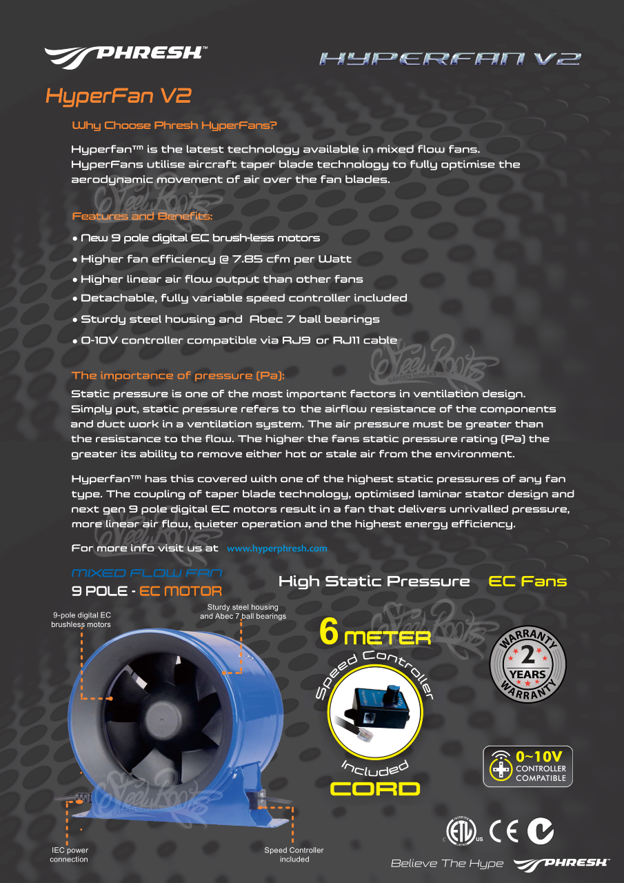Phresh Hyperfan Stealth Silenced V2 EC | The Ultimate Silent Powerhouse for Your Grow Room