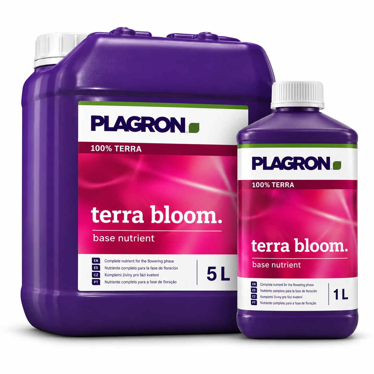 Plagron Terra Bloom base nutrient in 1L and 5L sizes