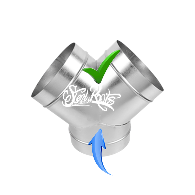 Metal Y-Piece Duct Connector | Heavy-Duty Ventilation Splitter