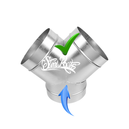 Metal Y-Piece Duct Connector | Heavy-Duty Ventilation Splitter