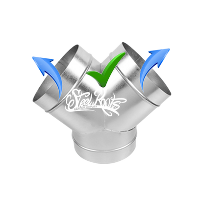 Metal Y-Piece Duct Connector | Heavy-Duty Ventilation Splitter