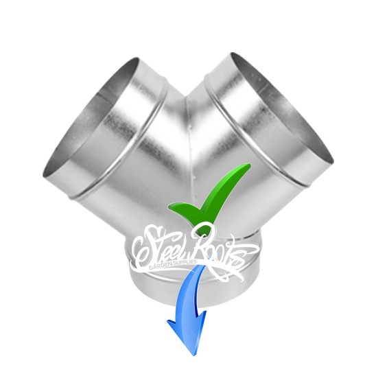 Metal Y-Piece Duct Connector | Heavy-Duty Ventilation Splitter
